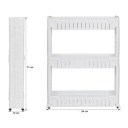 Tectake 3 Tier Bathroom Corner Storage Rack Shower Shelf Organiser Basket Tidy Kitchen  - White - thumbnail 5