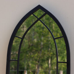 Primrose Pointed Arch Garden Mirror Metal Frame Glass Window Illusion  170Cm - thumbnail 2