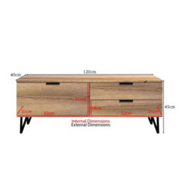 FWSTYLE Fisso Cracked Oak Small Tv Unit Fast Click Assembly - thumbnail 6