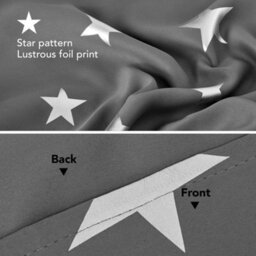 Deconovo Star Curtains Thermal Insulated Silver Star Printed Eyelet Blackout Curtains For Bedroom 55 X 54 Inches Grey 2 Panels - thumbnail 4