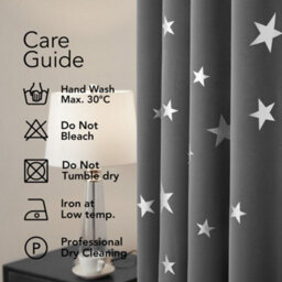 Deconovo Star Curtains Thermal Insulated Silver Star Printed Eyelet Blackout Curtains For Bedroom 55 X 54 Inches Grey 2 Panels - thumbnail 2