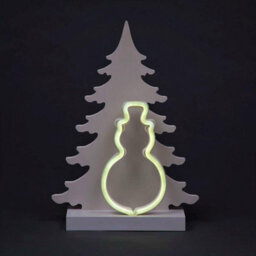 Shatchi Wooden Christmas Decoration Pre Lit Led Silhouette Nativity Scene Ornament Table Window Battery Operated, White, 40Cm - thumbnail 1