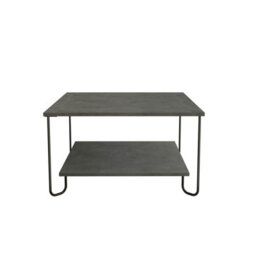 Decortie Marbo Modern Coffee Table 80Cm Open Shelf Metal Legs Multipurpose Retro Grey Living Room - thumbnail 2