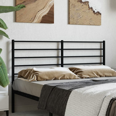 Berkfield Metal Headboard Black 135 Cm - image 1