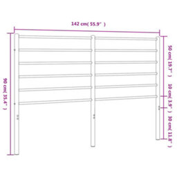 Berkfield Metal Headboard Black 135 Cm - thumbnail 7