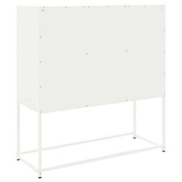 Berkfield Highboard White 100.5X39X107 Cm Steel - thumbnail 8