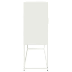 Berkfield Highboard White 100.5X39X107 Cm Steel - thumbnail 7
