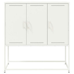 Berkfield Highboard White 100.5X39X107 Cm Steel - thumbnail 6
