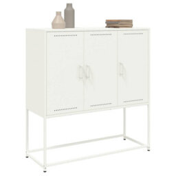 Berkfield Highboard White 100.5X39X107 Cm Steel - thumbnail 5