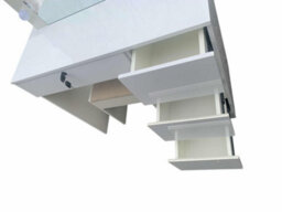 White High Gloss Dressing Table With Led Light Bulbs - thumbnail 4