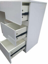 White High Gloss Dressing Table With Led Light Bulbs - thumbnail 5