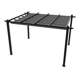 Breeins 13X10Ft Garden Pergola With Polyester Canopy And Retractable Roof, Light Grey - thumbnail 5