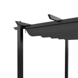 Breeins 13X10Ft Garden Pergola With Polyester Canopy And Retractable Roof, Light Grey - thumbnail 6