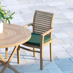 Eterna Fiji Teak Garden Outdoor Dining Table & 4 Seat Chair Set - With Cream Cushions - thumbnail 8
