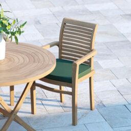 Eterna Fiji Teak Garden Outdoor Dining Table & 4 Seat Chair Set - With Cream Cushions - thumbnail 5