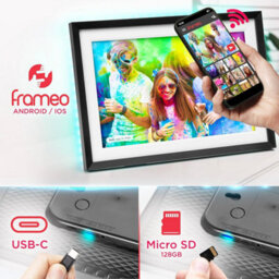 Duronic Digital Photo Frame Pf2A Bk Smart Touchscreen Digital Picture Frame 10.1 Inch Display Photos For Family Friends - Black - thumbnail 4