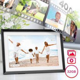 Duronic Digital Photo Frame Pf2A Bk Smart Touchscreen Digital Picture Frame 10.1 Inch Display Photos For Family Friends - Black - thumbnail 3
