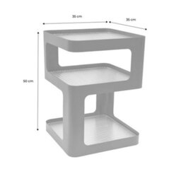 Sweeek - Side Table, Bedside Table Metal And Ribbed Glass Blue 35X35X49 Cm - Nae - thumbnail 5