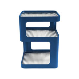 Sweeek - Side Table, Bedside Table Metal And Ribbed Glass Blue 35X35X49 Cm - Nae - thumbnail 3
