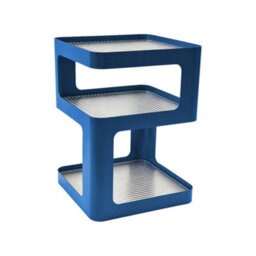 Sweeek - Side Table, Bedside Table Metal And Ribbed Glass Blue 35X35X49 Cm - Nae - thumbnail 2