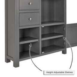 The Furniture Market Marbury Slate Grey Painted High Open Display Shelf Unit Bookcase - thumbnail 8
