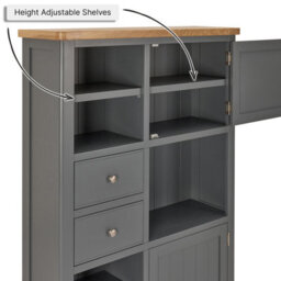 The Furniture Market Marbury Slate Grey Painted High Open Display Shelf Unit Bookcase - thumbnail 5