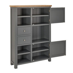 The Furniture Market Marbury Slate Grey Painted High Open Display Shelf Unit Bookcase - thumbnail 7