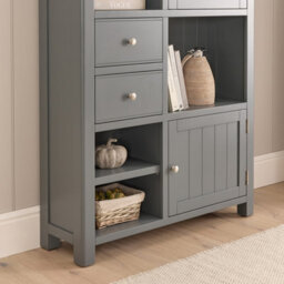 The Furniture Market Marbury Slate Grey Painted High Open Display Shelf Unit Bookcase - thumbnail 4