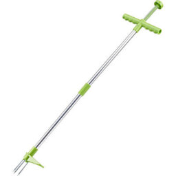 Long Handled Weed Remover - Aluminium No Bend Garden Lawn Weeding Tool With 3 Claws & Foot Pedal - Measures 100 X 21.5 X 4.5Cm - thumbnail 2