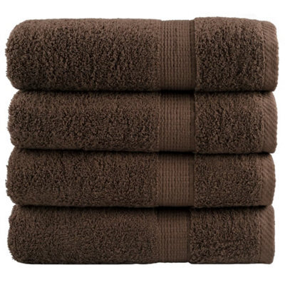 Berkfield Premium Hand Towels Solund 4Pcs Brown 50X100Cm 600Gsm - image 1