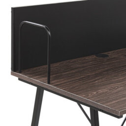 Beliani Home Office Desk 100 X 50 Cm - Dark Brown Wood-Like Top, Black Powder-Coated Metal Frame - thumbnail 6