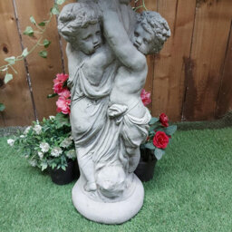 Stone Birdbath Twin Cherub Design - thumbnail 4