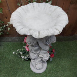 Stone Birdbath Twin Cherub Design - thumbnail 5