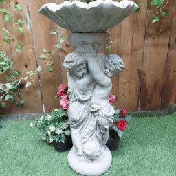 Stone Birdbath Twin Cherub Design - thumbnail 6