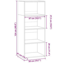 Berkfield Highboard Concrete Grey 50X41X124 Cm Engineered Wood - thumbnail 9