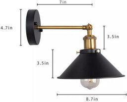 2 X Industrial Metal Wall Lights Indoor Wall Sconce Lighting Wall Lamp Fixture For Living Room Bedroom Vanity Loft Cafe Bar - thumbnail 3