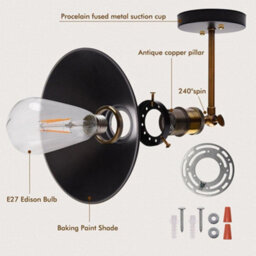 2 X Industrial Metal Wall Lights Indoor Wall Sconce Lighting Wall Lamp Fixture For Living Room Bedroom Vanity Loft Cafe Bar - thumbnail 5