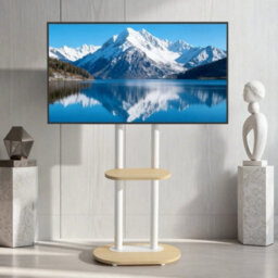 Modern Tv Floor Stand Heavy Tvs Cart Mount For Living Room - thumbnail 5