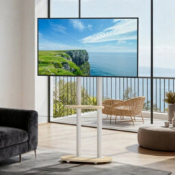 Modern Tv Floor Stand Heavy Tvs Cart Mount For Living Room - thumbnail 6