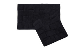 Emma Barclay Waves Non Slip Cotton Bath Mat Set In Black - thumbnail 7