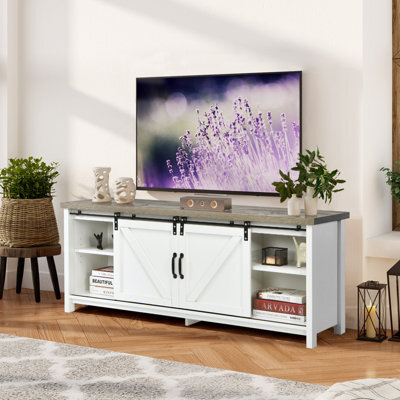 "Costway Modern Tv Cabinet For 60"" Wooden Media Storage Shelves Stand W/ Cabinets" - image 1