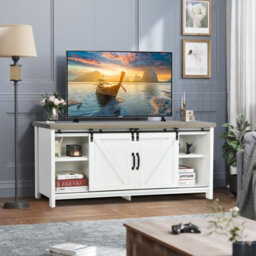 "Costway Modern Tv Cabinet For 60"" Wooden Media Storage Shelves Stand W/ Cabinets" - thumbnail 9