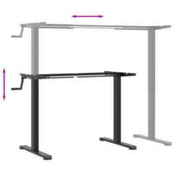Berkfield Standing Desk Frame Black (94-135)X60X(70-114) Cm Steel - thumbnail 8