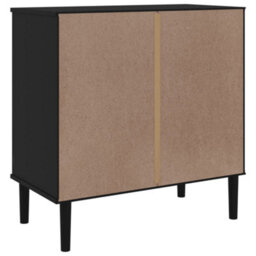 Berkfield Sideboard Senja Rattan Look Black 80X40X80 Cm Solid Wood Pine - thumbnail 8