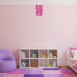 Pink Ceiling Light Shade Children's Butterfly Heart Easy Fit Lampshade Pendant - thumbnail 2