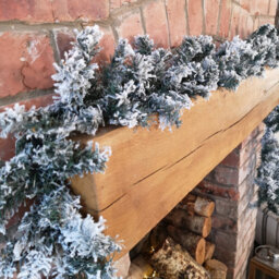 Samuel Alexander 9Ft (2.7M) Premier Christmas Snow Flocked Woodcote Fir Garland - thumbnail 1