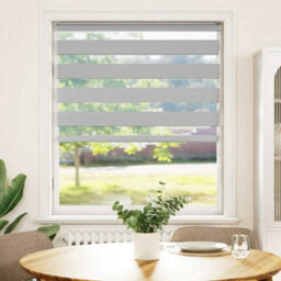 Berkfield Zebra Blind Light Grey 100X100 Cm Fabric Width 95.9 Cm Polyester - thumbnail 2