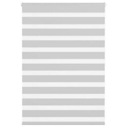 Berkfield Zebra Blind Light Grey 100X100 Cm Fabric Width 95.9 Cm Polyester