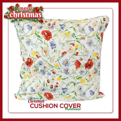 CHILIMILII Christmas Cushion Cover 100% Cotton Merry Xmas Decorative Square Cushion Cases Pack Of 2
