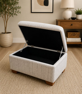 SC FURNITURE LIMITED Grey Fabric Storage Footstool - Oxford - image 1